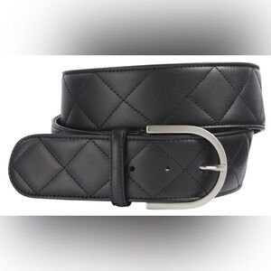 The Tailored Sportsman Quilted Leather C Belt Italy Italian Equestrian Black
